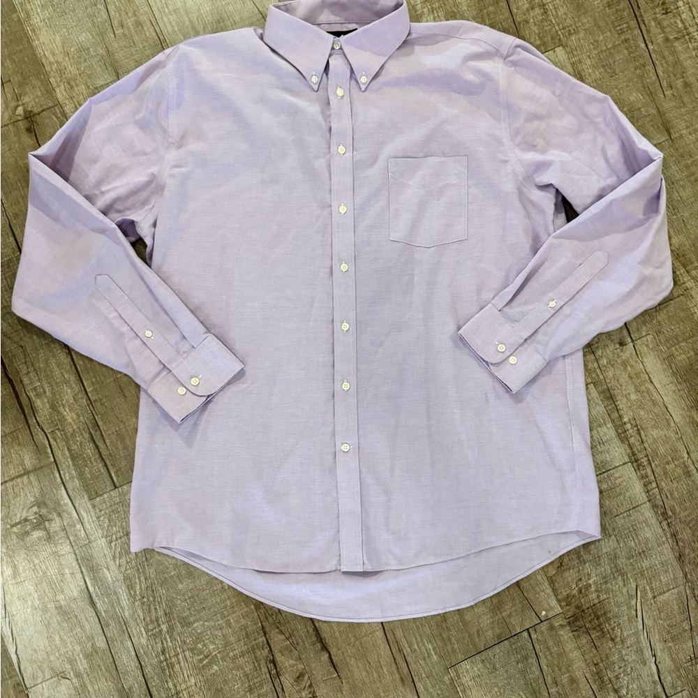 Men's Stafford Tailored Culture Purple Button-Up Shirt 17.5 / 36–37